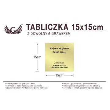 Tabliczka 15x15cm dowolny grawer laserem