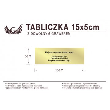 Tabliczka 15x5cm dowolny grawer laserem