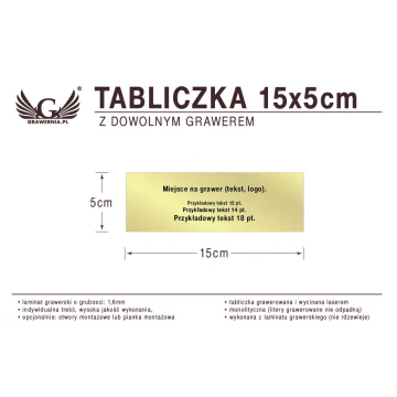 Tabliczka 15x5cm dowolny grawer laserem