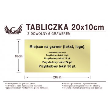 Tabliczka 20x10cm dowolny grawer laserem