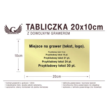 Tabliczka 20x10cm dowolny grawer laserem