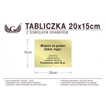 Tabliczka 20x15cm dowolny grawer laserem