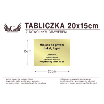 Tabliczka 20x15cm dowolny grawer laserem