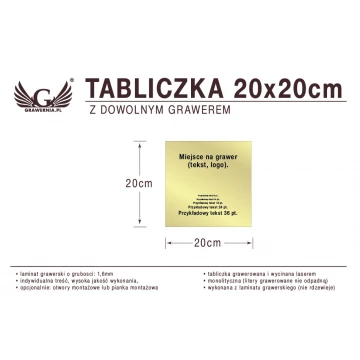 Tabliczka 20x20cm dowolny grawer laserem