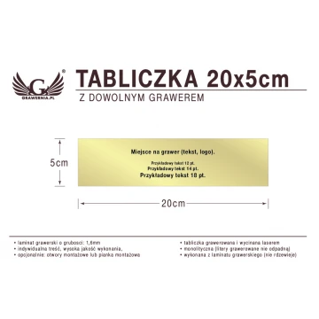 Tabliczka 20x5cm dowolny grawer laserem