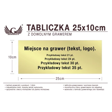 Tabliczka 25x10cm dowolny grawer laserem