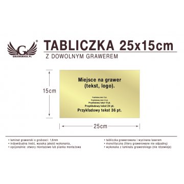 Tabliczka 25x15cm dowolny grawer laserem