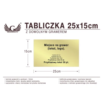 Tabliczka 25x15cm dowolny grawer laserem