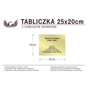 Tabliczka 25x20cm dowolny grawer laserem