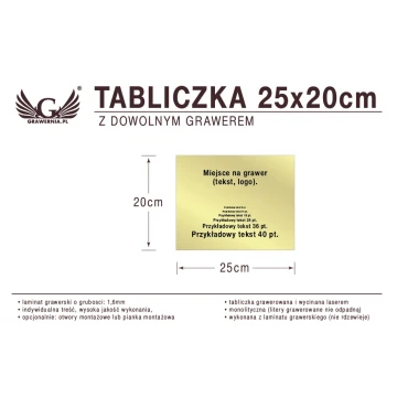 Tabliczka 25x20cm dowolny grawer laserem