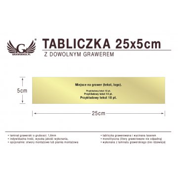 Tabliczka 25x5cm dowolny grawer laserem
