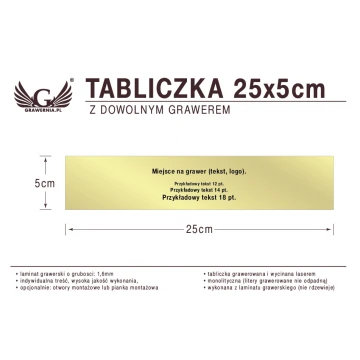 Tabliczka 25x5cm dowolny grawer laserem