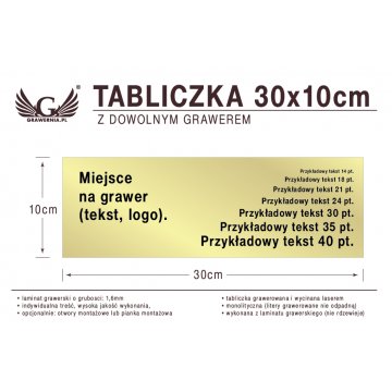 Tabliczka 30x10cm dowolny grawer laserem