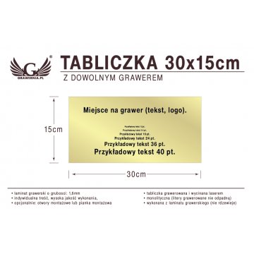 Tabliczka 30x15cm dowolny grawer laserem