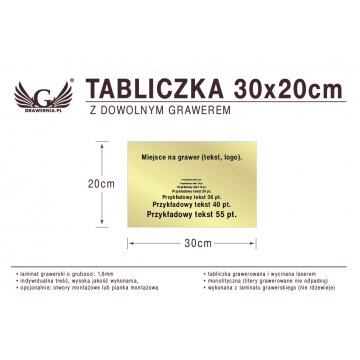 Tabliczka 30x20cm dowolny grawer laserem