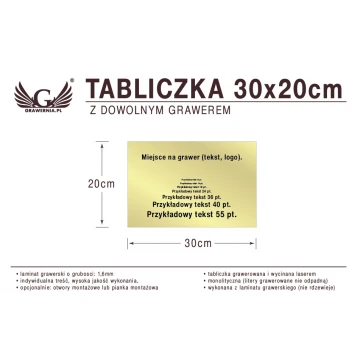 Tabliczka 30x20cm dowolny grawer laserem