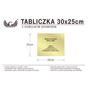 Tabliczka 30x25cm dowolny grawer laserem