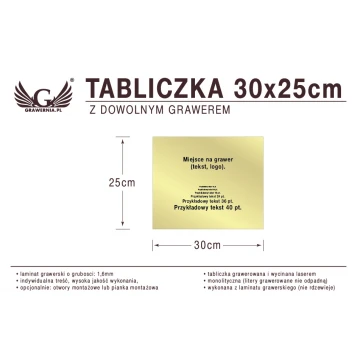 Tabliczka 30x25cm dowolny grawer laserem
