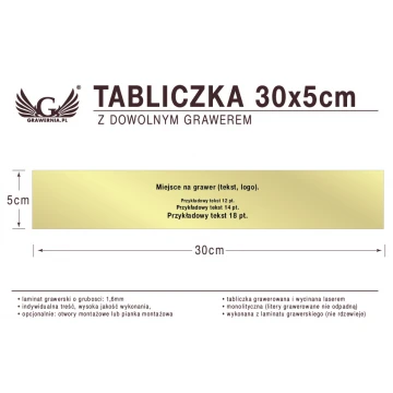 Tabliczka 30x5cm dowolny grawer laserem