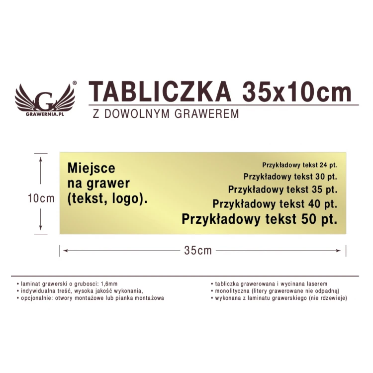 Tabliczka 35x10cm dowolny grawer laserem