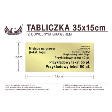 Tabliczka 35x15cm dowolny grawer laserem