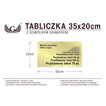 Tabliczka 35x20cm dowolny grawer laserem