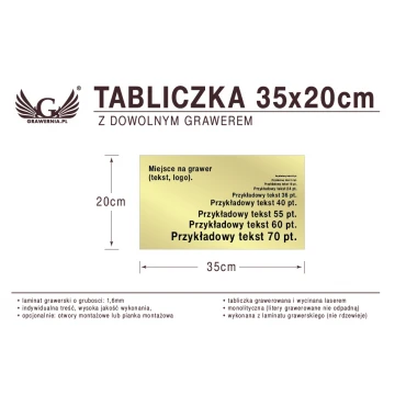 Tabliczka 35x20cm dowolny grawer laserem
