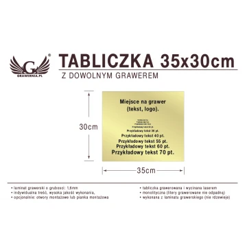 Tabliczka 35x30cm dowolny grawer laserem