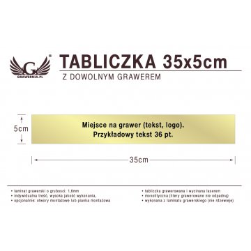 Tabliczka 35x5cm dowolny grawer laserem