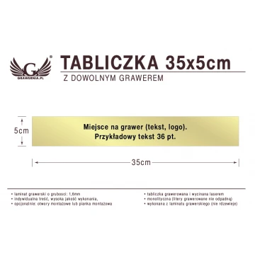 Tabliczka 35x5cm dowolny grawer laserem