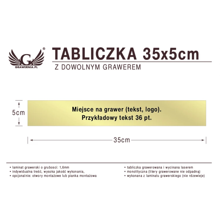 Tabliczka 35x5cm dowolny grawer laserem