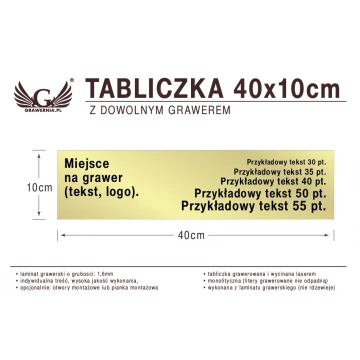Tabliczka 40x10cm dowolny grawer laserem