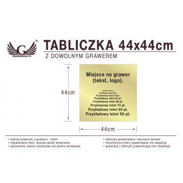 Tabliczka 44x44cm dowolny grawer laserem