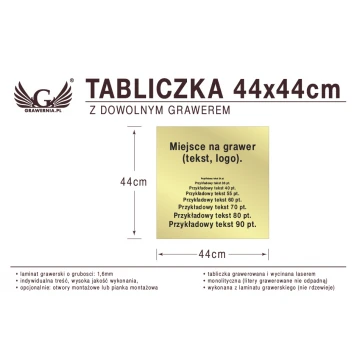 Tabliczka 44x44cm dowolny grawer laserem