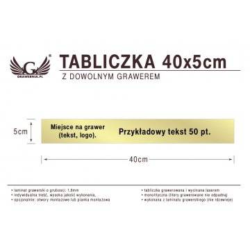 Tabliczka 40x5cm dowolny grawer laserem