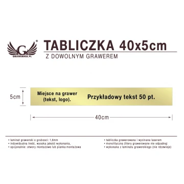 Tabliczka 40x5cm dowolny grawer laserem