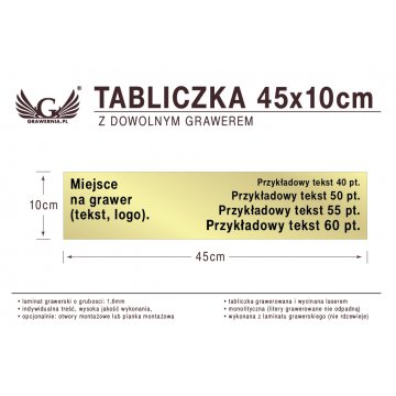 Tabliczka 45x10cm dowolny grawer laserem