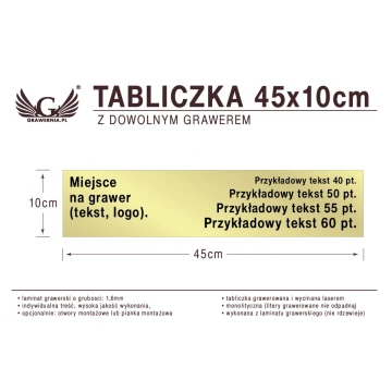 Tabliczka 45x10cm dowolny grawer laserem