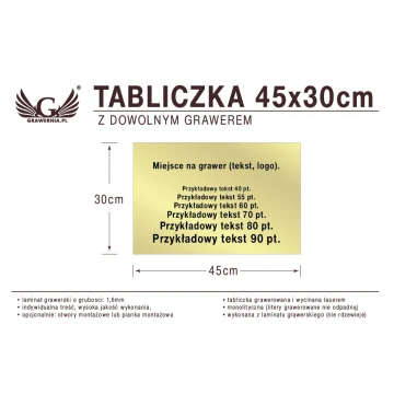 Tabliczka 45x30cm dowolny grawer laserem