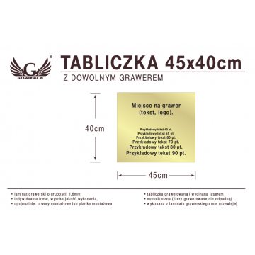 Tabliczka 45x40cm dowolny grawer laserem