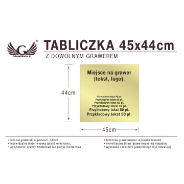 Tabliczka 45x44cm dowolny grawer laserem