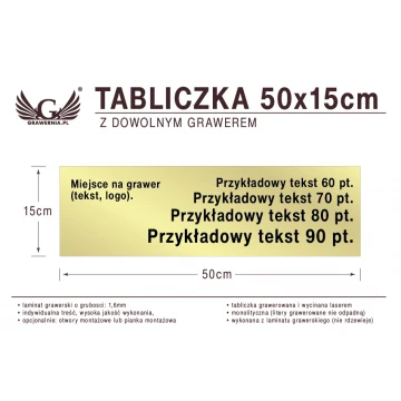 Tabliczka 50x15cm dowolny grawer laserem