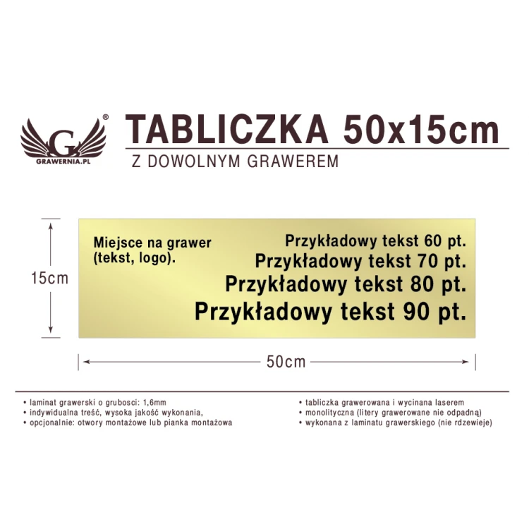 Tabliczka 50x15cm dowolny grawer laserem