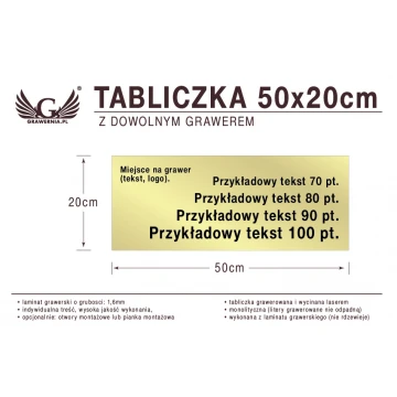 Tabliczka 50x20cm dowolny grawer laserem
