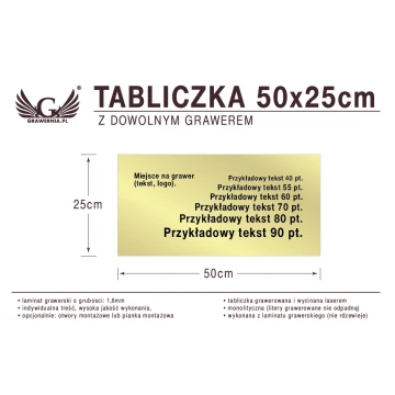 Tabliczka 50x25cm dowolny grawer laserem