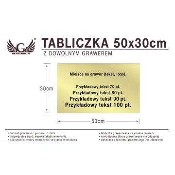 Tabliczka 50x30cm dowolny grawer laserem