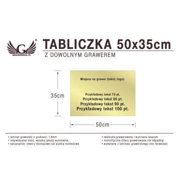 Tabliczka 50x35cm dowolny grawer laserem