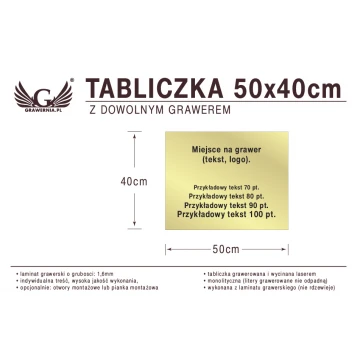 Tabliczka 50x40cm dowolny grawer laserem