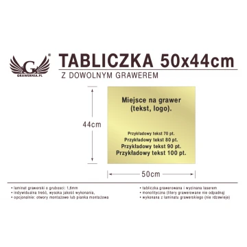 Tabliczka 50x44cm dowolny grawer laserem