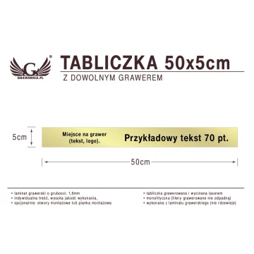 Tabliczka 50x5cm dowolny grawer laserem
